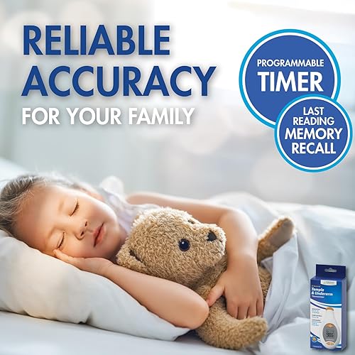 Miniatura 6 de Veridian Healthcare Termómetro de patillas y axilas | Mediciones infrarrojas | Lectura rápida de 4 segundos | Alerta de fiebre | Pantalla