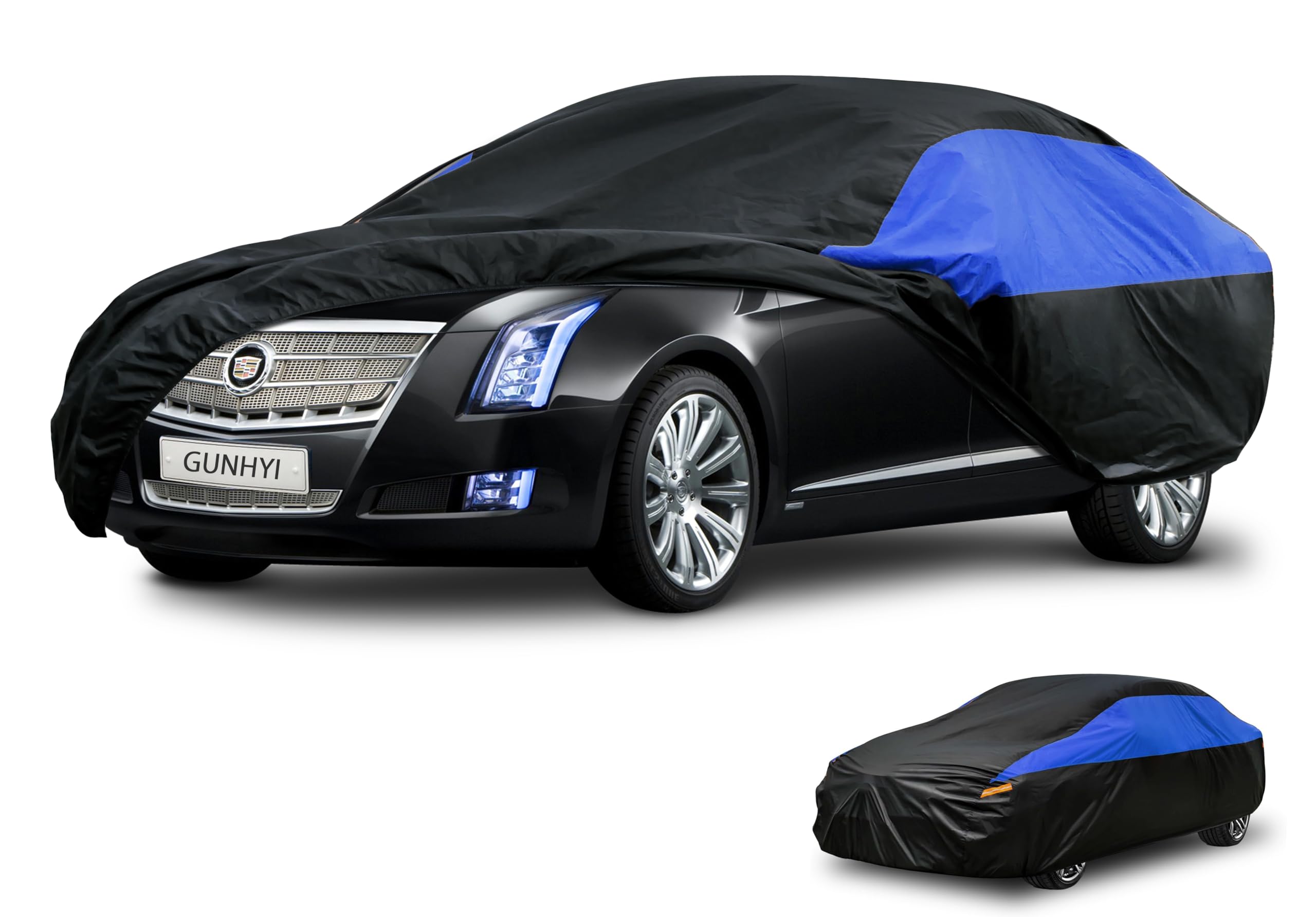 GUNHYI Cadillac Car Cover Custom Fit Cadillac XTS Waterproof All Weather, Lightweight Full Car Cover Outdoor Sun UV Rain Dust Snow Wind Protection.