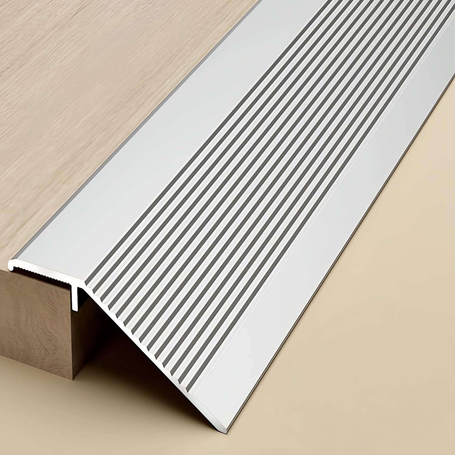 Barre de seuil de sol 2,7 m, 3 sections de 90 cm, barre de porte pour carrelage inégal, stratifié, moquette, vinyle, parquet