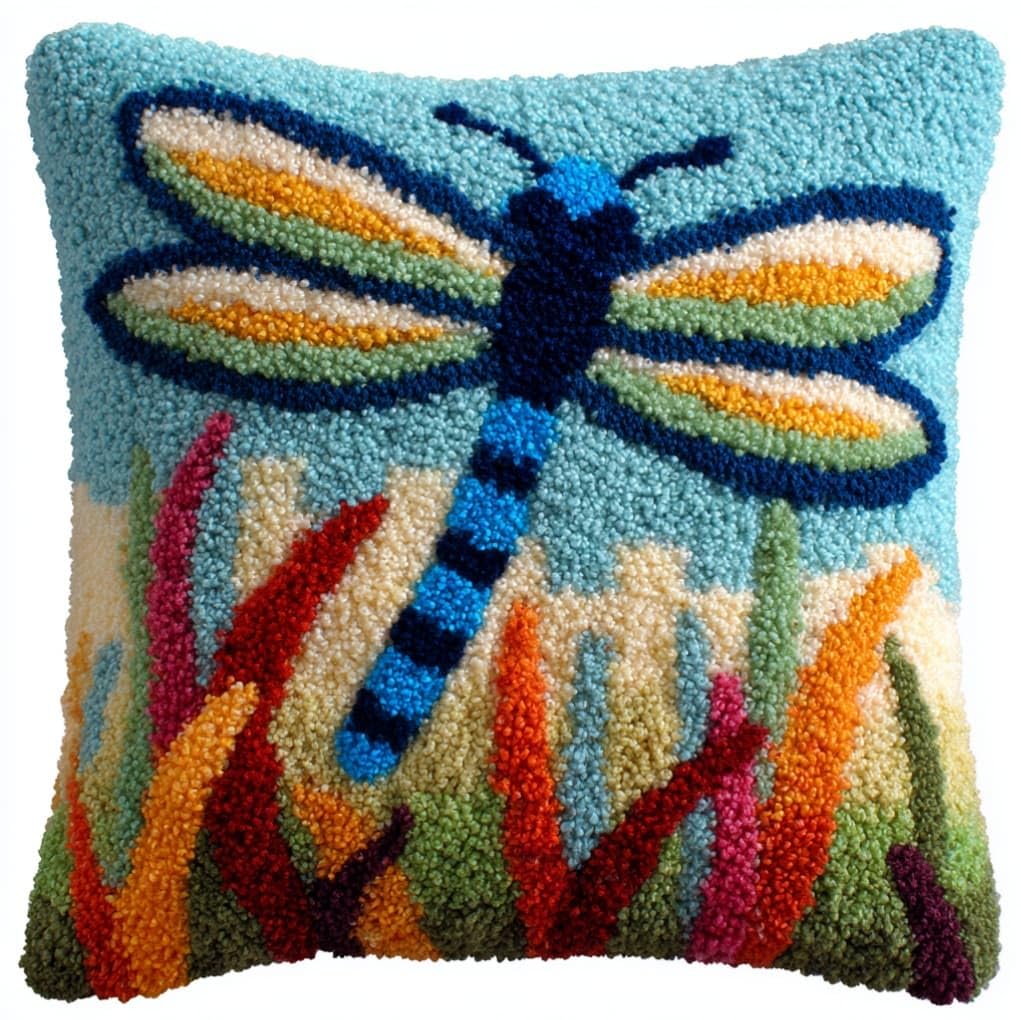 AxiangziK Latch Hook Kits 17x17in,Animal Dragonfly