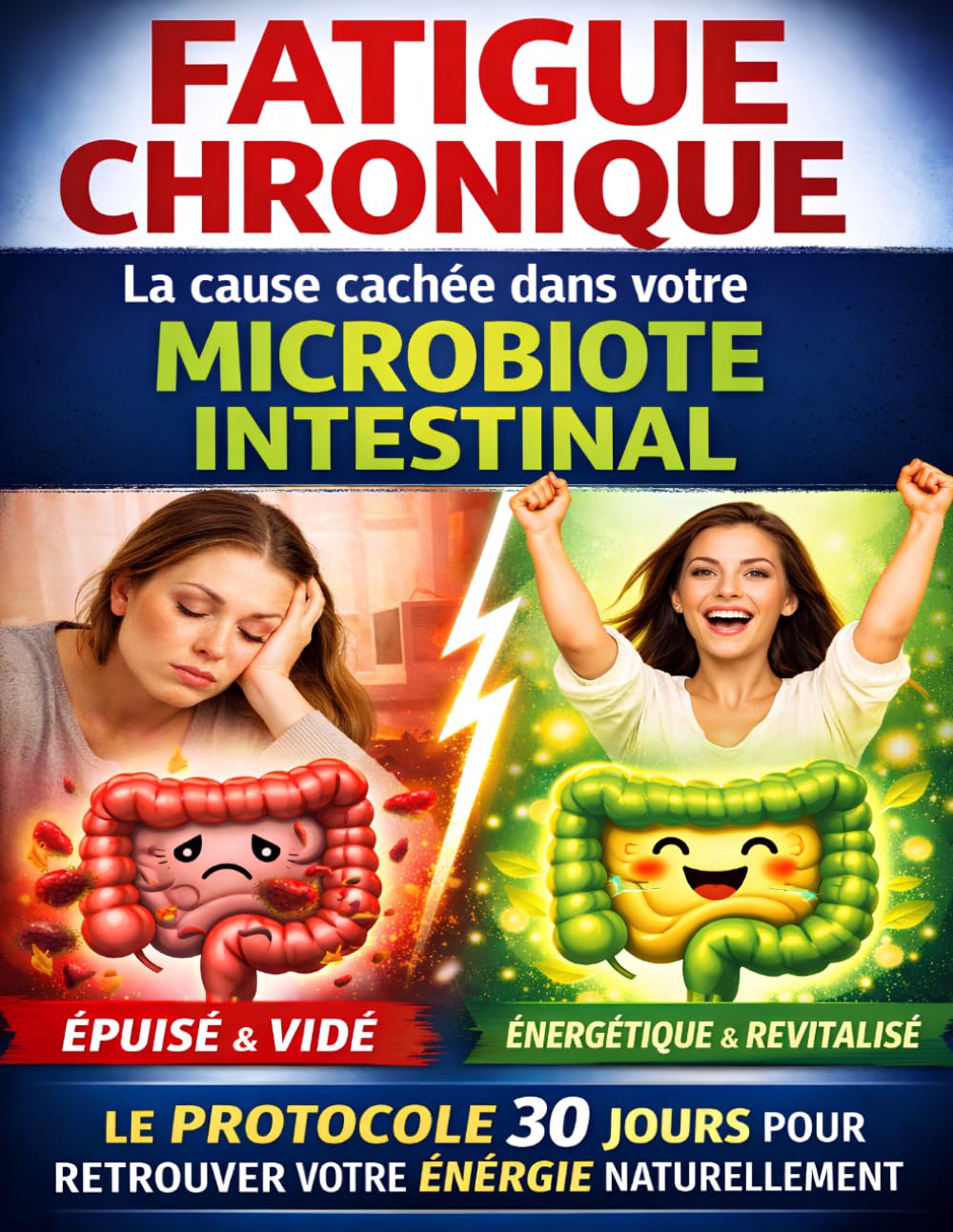 Fatigue chronique : la cause cachée dans votre microbiote intestinal: Le protocole 30 jours pour restaurer votre microbiote naturellement