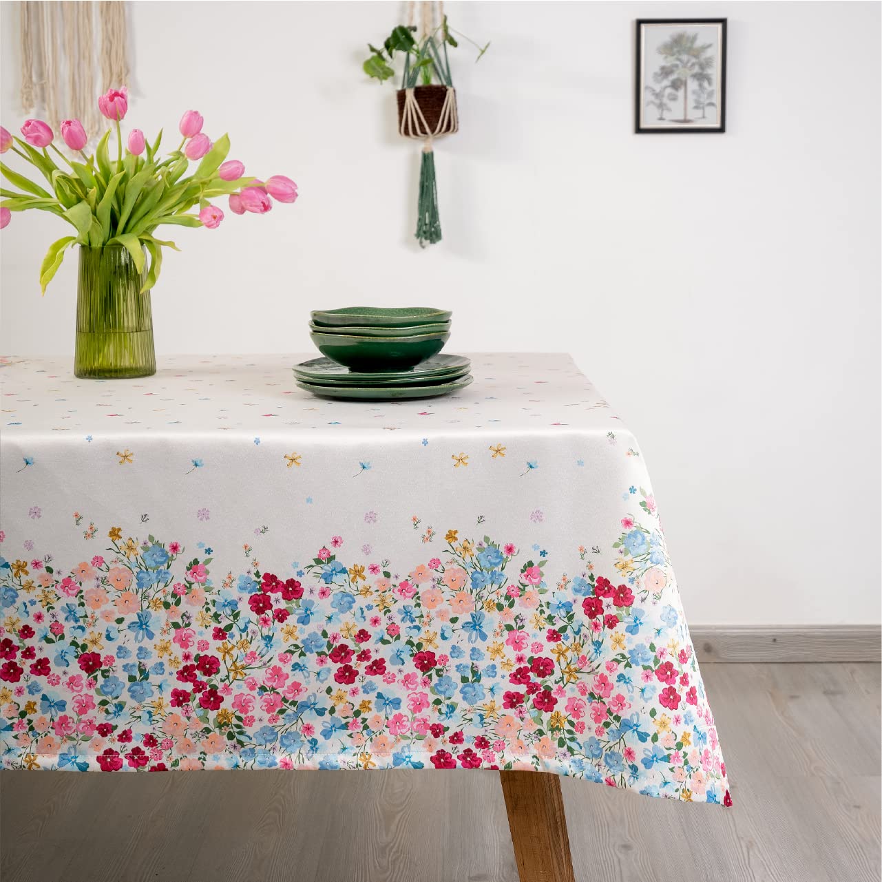 casaviva® Nappe hydrophobe en satin extra douce, anti-taches, styrofacile, élégante et moderne, fêtes et banquets intérieurs et extérieurs (Spring Flowers, 240 x 150)