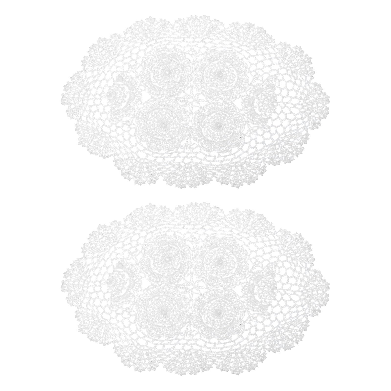 Napperons en coton protecteurs blancs faits main 45x30 cm pour éviter les rayures de table