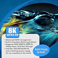 Vista 7 de OREI Interruptor de matriz HDMI 8K 2 x 2, conmutador con extractor de audio UltraHD soporta hasta 4K @ 120Hz IR EDID HDCP 2.3 - Control remoto