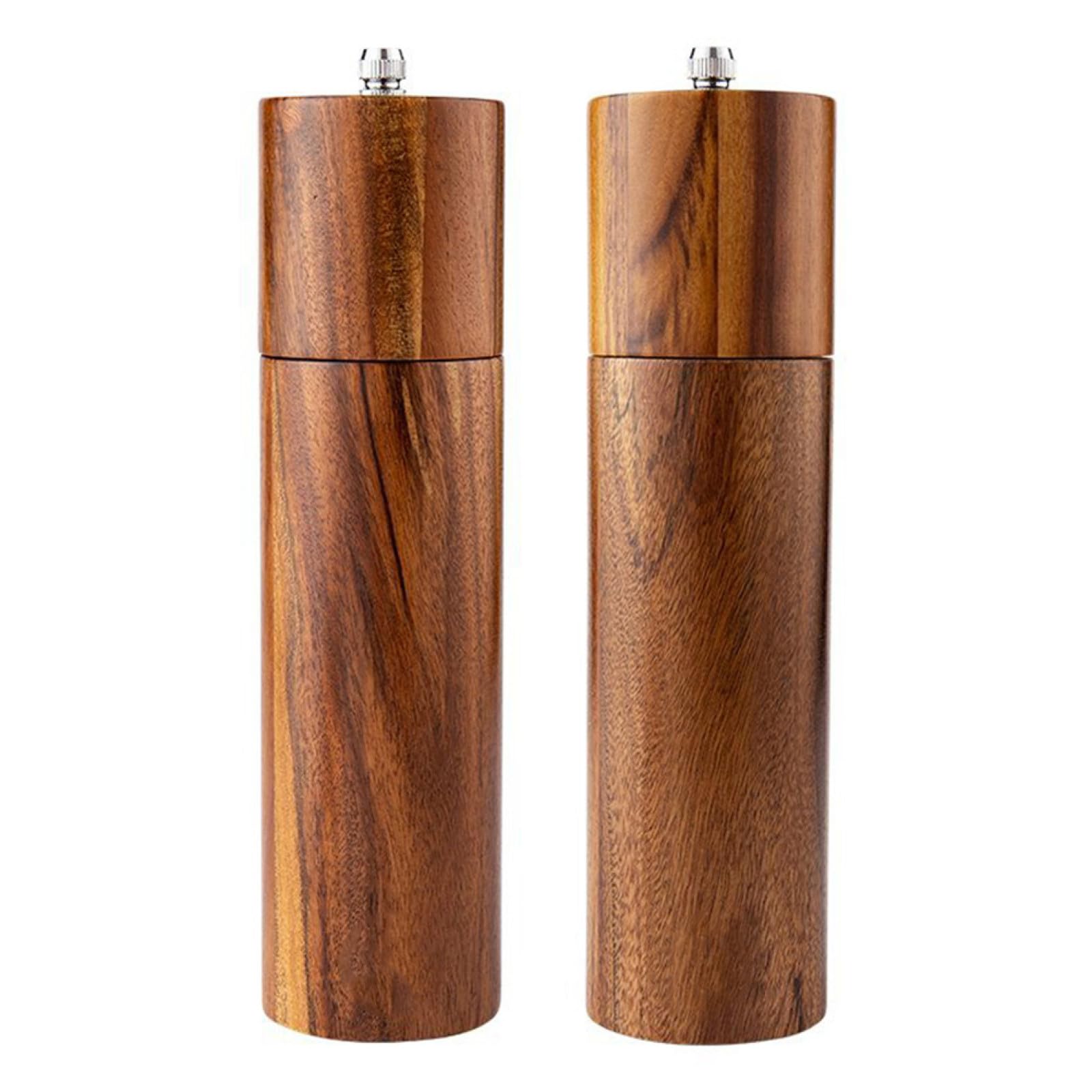 Cabilock Manuelle Pfeffermühle und Salzmühle aus Langlebigem Akazienholz mit Keramikmahlwerk für Küche und Gewürze