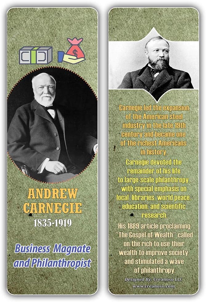 Creanoso Historical Fact American Famous Industrialists Bookmark Cards (30-Pack) – Learning Reading Bookmarks Collection Set – Stocking Stuffers for Boys, Girls, Kids – Classroom Incentives - Image 5