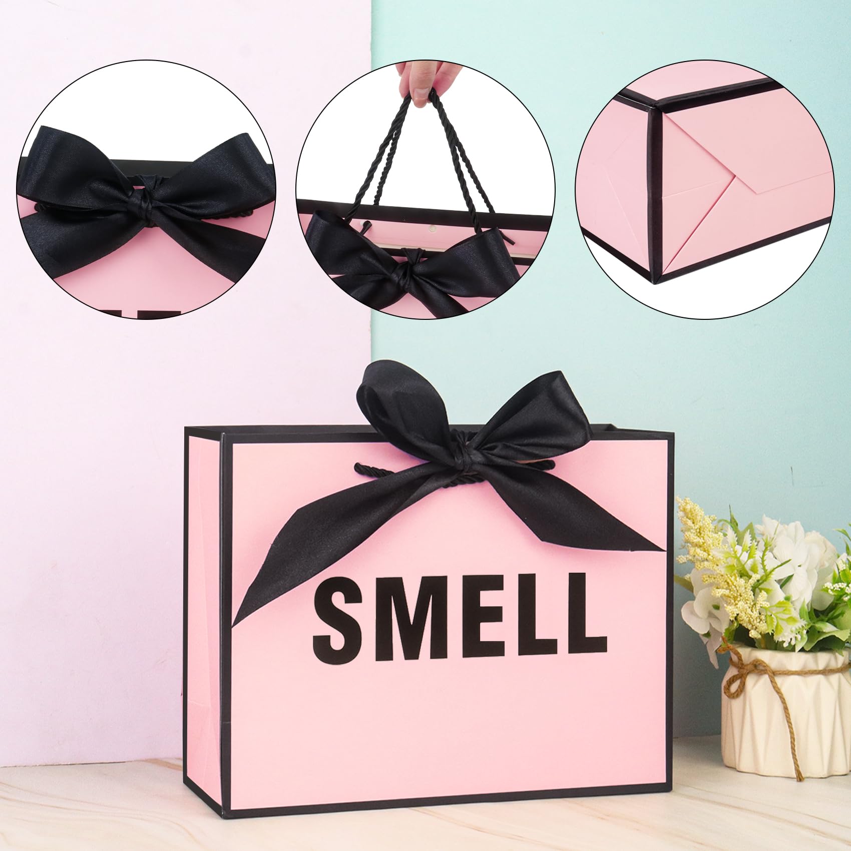 Xloey Five Senses Gift Bags For Him,12.6" Birthday Gift Bags With Ribbon Handles,5 Senses Kraft Paper Bag With Word,for Boyfriend Birthday,Wedding, Anniversary,Valentine's Day,Party