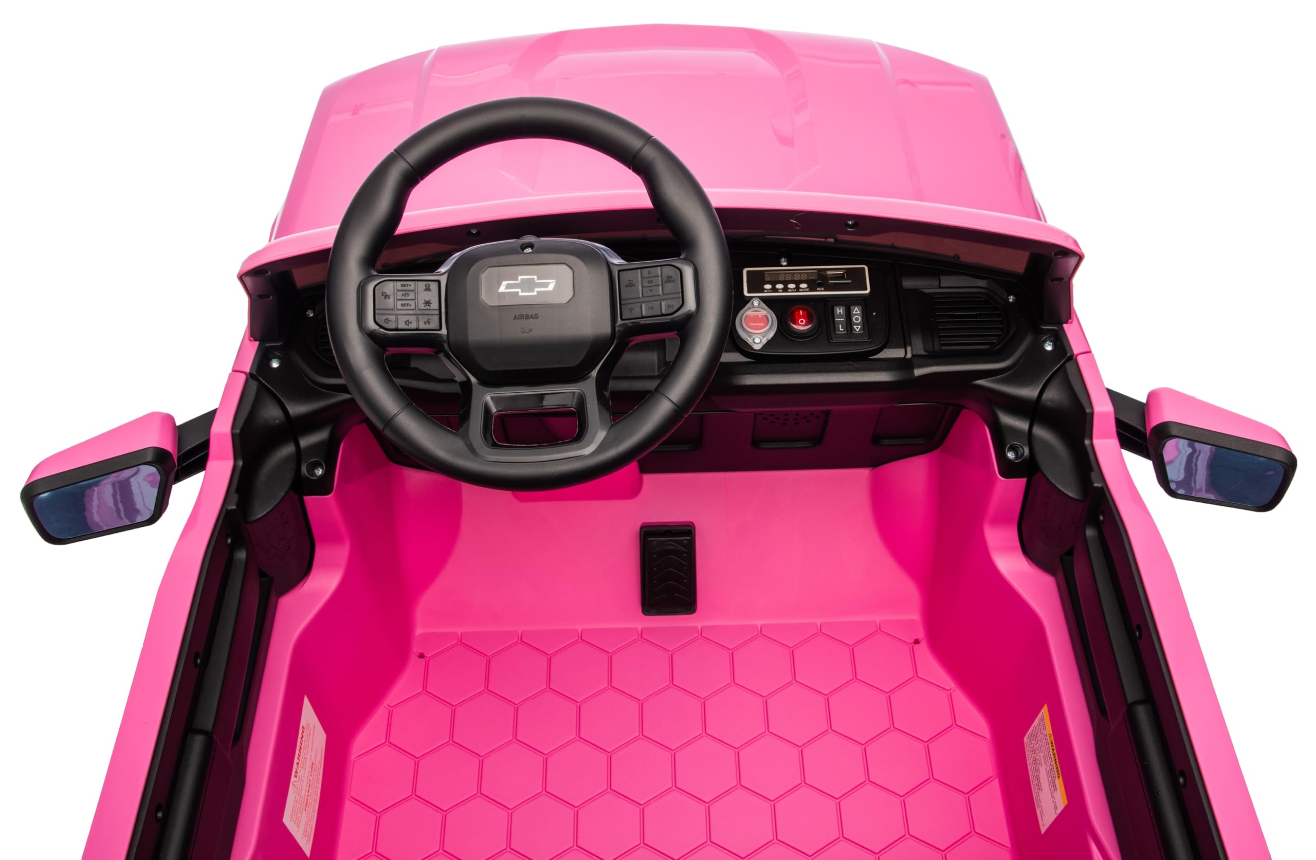 Chevrolet Silverado ZR2 24V Maxi Fuoristrada 2 Posti Auto Macchina Elettrica per Bambini Telecomando Luci a Led Bluetooth Ammortizzatori Carico Massimo 60 Kg (Rosa)