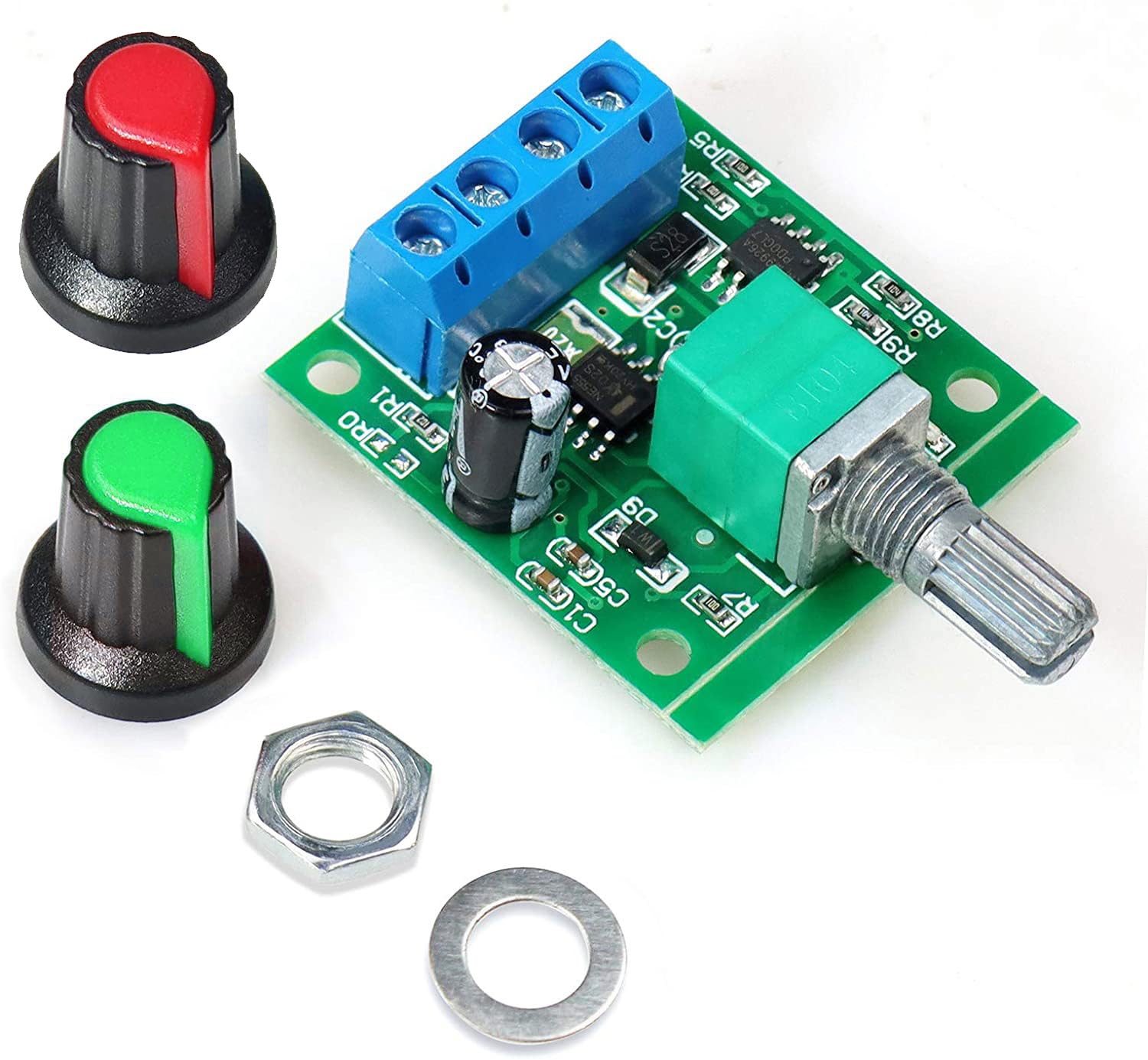 Gebildet 2pcs PWM Regolatore di Velocità del Motore a Bassa Tensione DC 1.8V 3V 5V 6V 12V 2A 1803BK 1803B Interruttore Driver Regolabile con Manopola di Controllo della Velocità