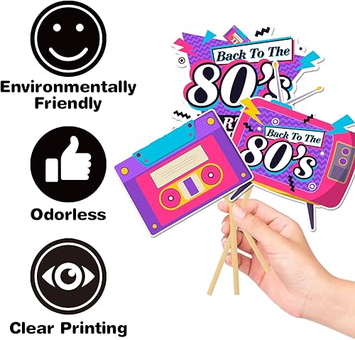 Miniatura 4 de Accesorios para cabina de fotos de los años 80, 30 piezas de accesorios retro de los años 80 para niños, niñas y adultos, suministros de decoración