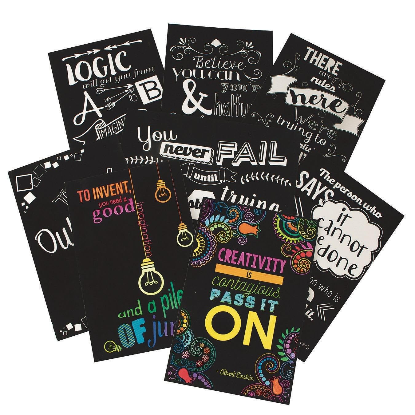 S&S Worldwide Velvet Art Maker Inspirational Posters, 11" x 17", 8 Designs (Set of 8)