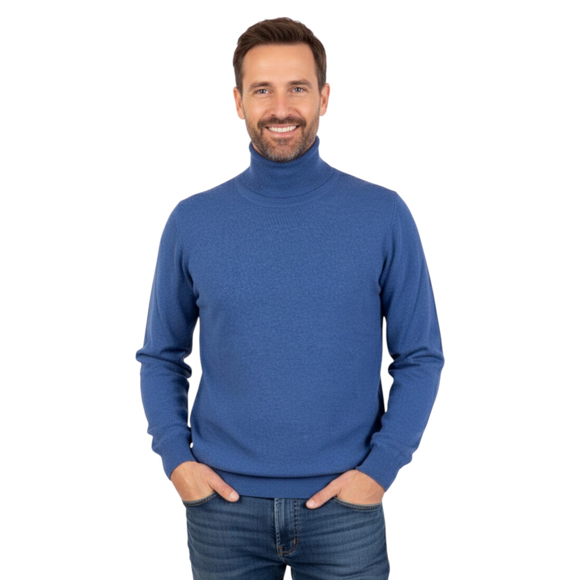 Marenza Pull Cachemire Col Roulé Homme - Fabriqué En Italie - Luxe Douceur