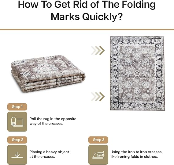 Imperial Rooms Machine Washable Rugs Living Room Large 200x290 cm – Soft Short Pile Brown Area Rugs For Bedroom Dining Room Non Slip Carpet Traditional Floral Design Vintage Boho Cashmere Rug, Harmony