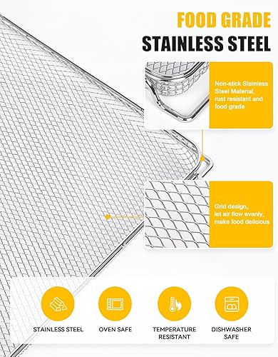 Miniatura 3 de 1 cesta de malla para freírdeshidratar de aire compatible con Breville BOV900BSSBOV950BSS Smart Oven Air Fryer Pro, bandejas de acero inoxidable