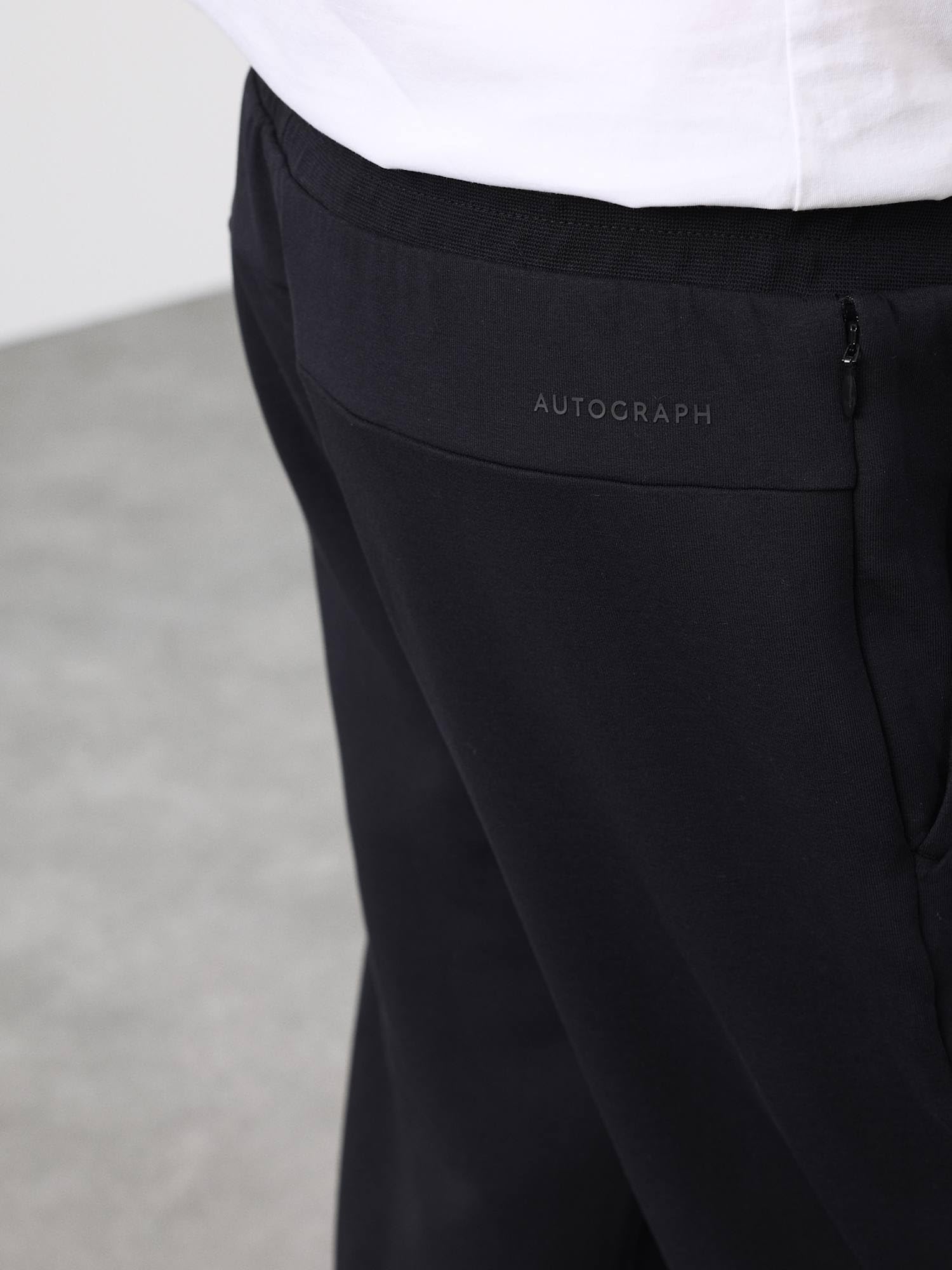 Marks & Spencer Joggers a Gamba Dritta in Cotton Rich con Pieghe Cucite