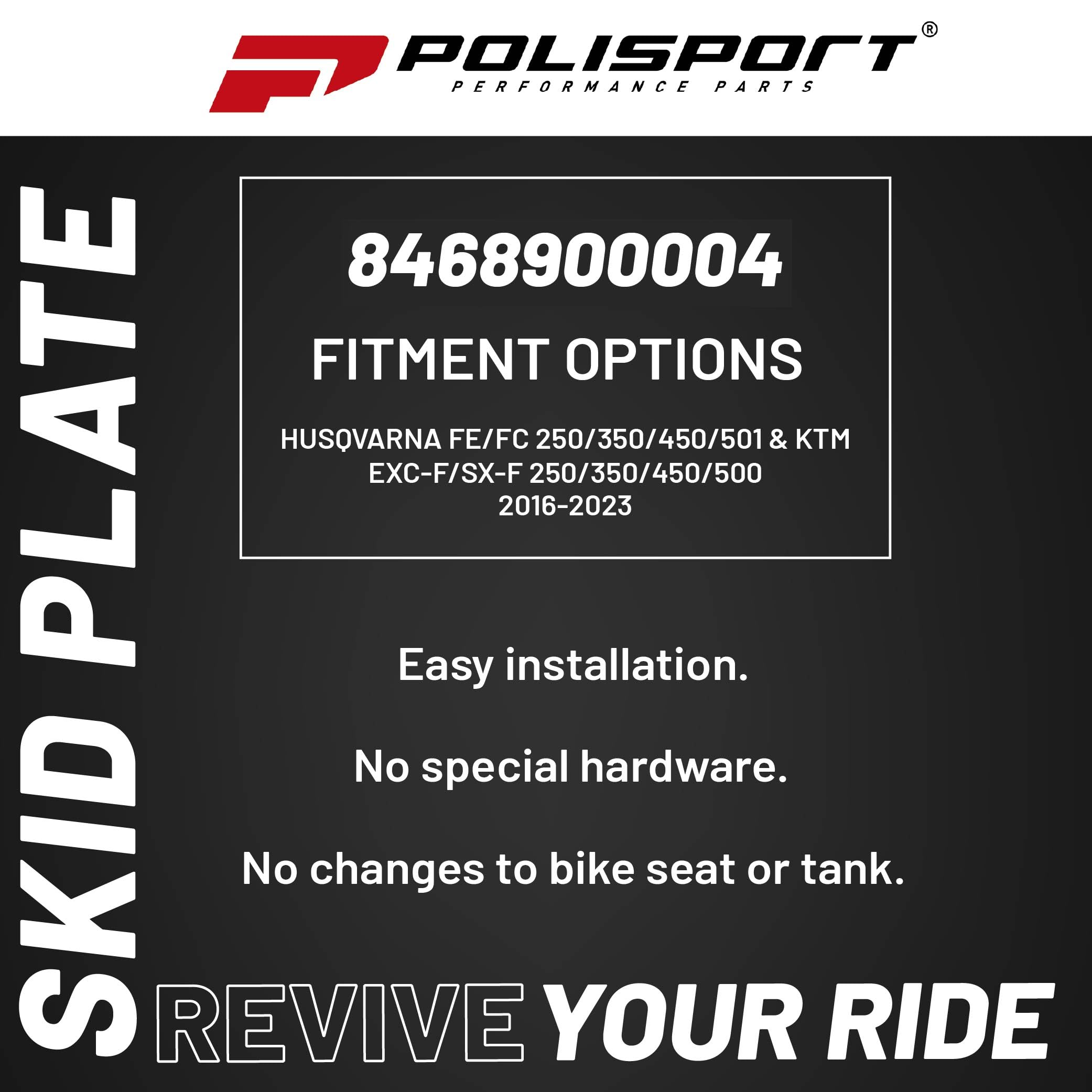 POLISPORT 8468900004 - Płyta ochronna silnika Fortress z wytrzymałego i wytrzymałego lekkiego tworzywa sztucznego, kompatybilna z motocyklami KTM, HUSQVARNA w kolorze czarnym