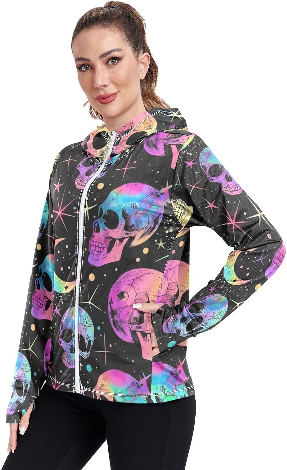 senya Women's Sun Protection Shirt Mermaid Scales Flower Leopard Long Sleeve Hoodie Jacket Summer