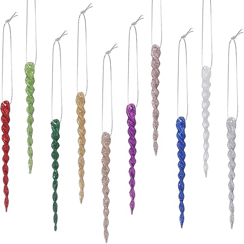 Vista 317 de 30 piezas de carámbanos de plástico retorcidos de plástico de carámbanos de Navidad, decoración colgante para árbol de Navidad, fiesta de Navidad