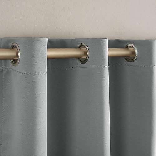 Miniatura 3 de XTMYI Cortinas cortas para ventana de baño, persianas impermeables de 48 pulgadas de largo, para ventana de ducha, 2 paneles, gris claro