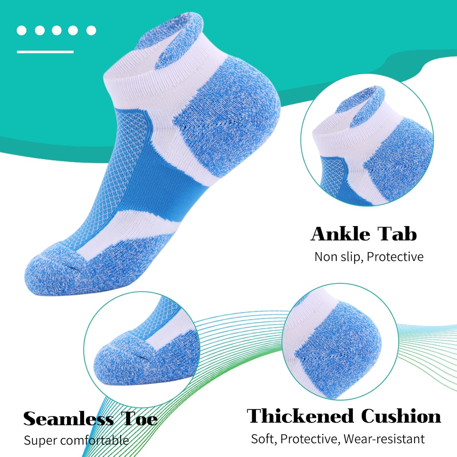 Kodal Copper Infused Ankle Socks Cushioned Athletic Low Cut Super Comfy Breathable Odor Free Socks with Tab - Image 6