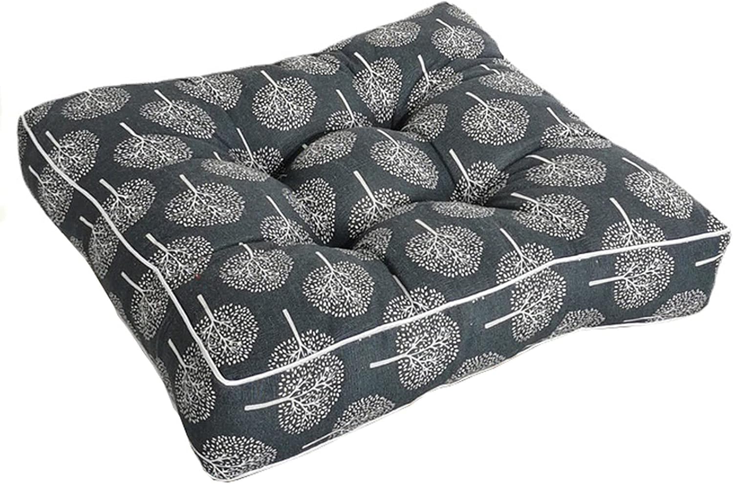 WJXBoos Chair Pads and Cushions for Dining Chair Linen Seat Pads Thick Tatami Seat Cushions Square Futon Kitchen Chair Cushions (N,16"*16"*4")