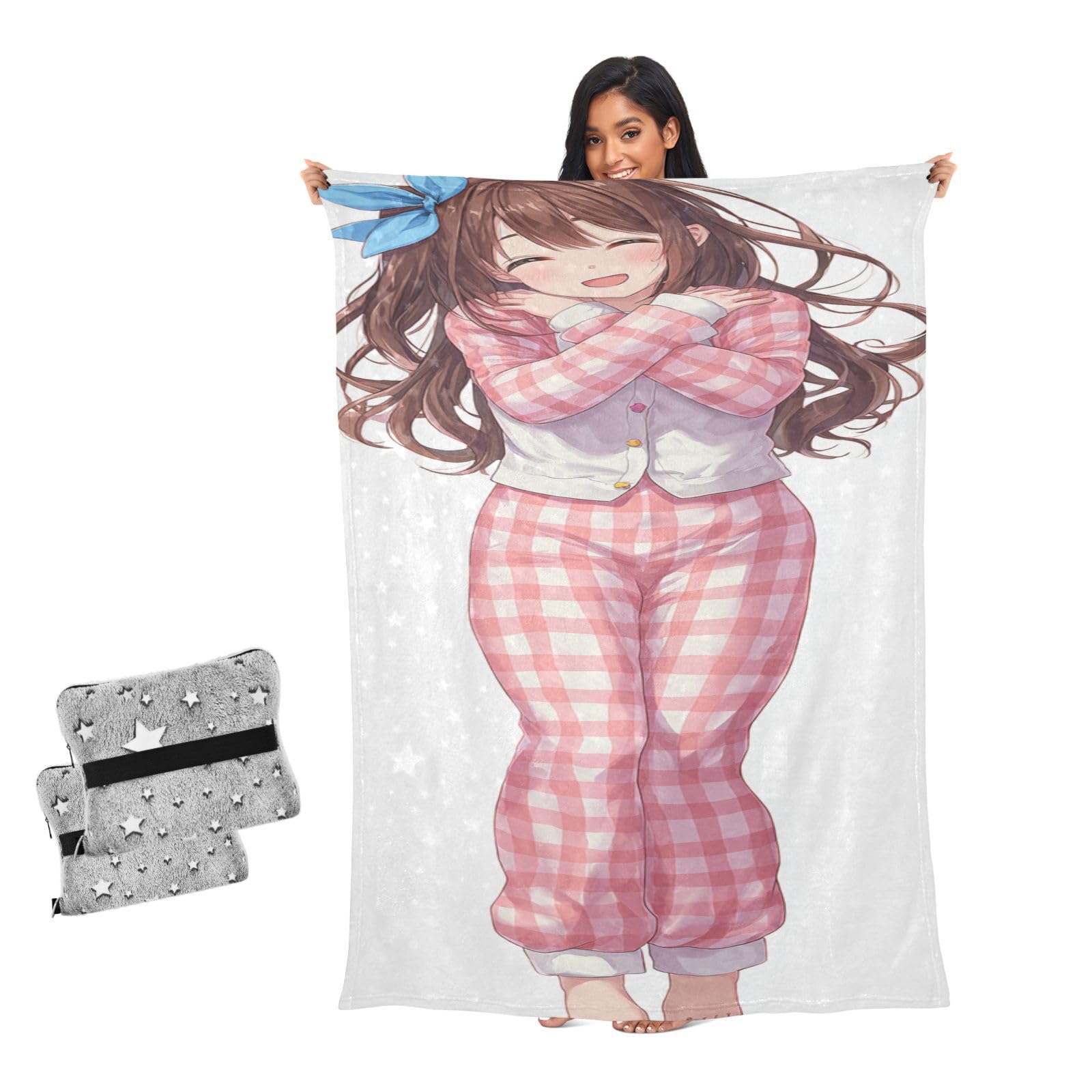 Manta de pijama feliz para niña ideal para tardes de sofá y lectura en casa