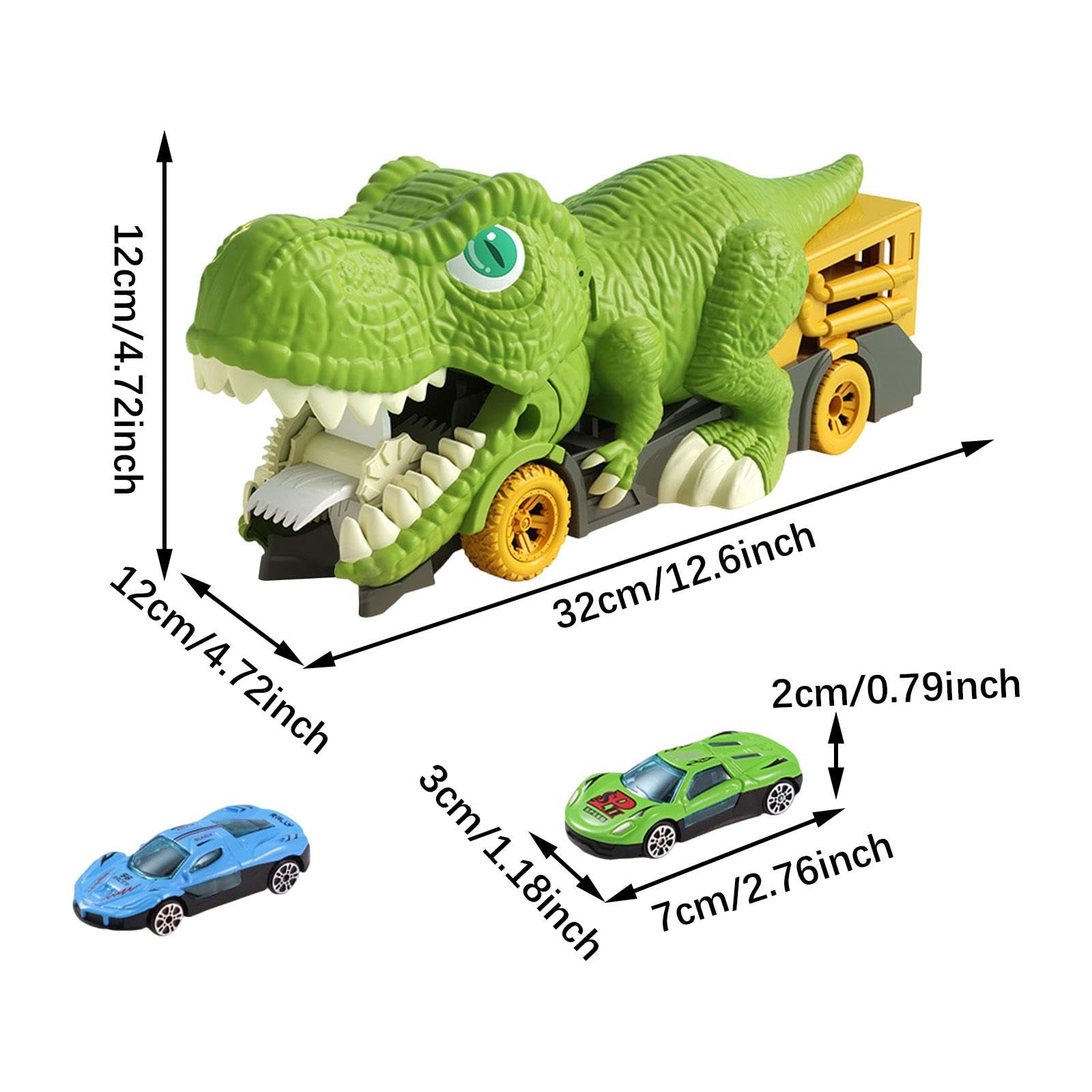 Set di Gioco con Camion Dei Dinosauri E in Miniatura per Feste di Compleanno per Bambini, 6 piccole auto e mappa, Taglia unica