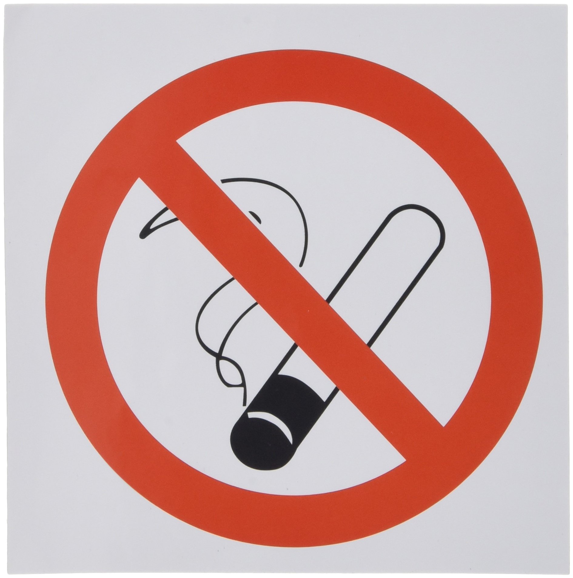Stalwart L964 No Smoking Symbol Sign, Self Adhesive, Vinyl, 100 mm x 100 mm