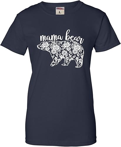 Miniatura 5 de Go All Out Camiseta de moda para el día de la madre con diseño de flores, mamá oso
