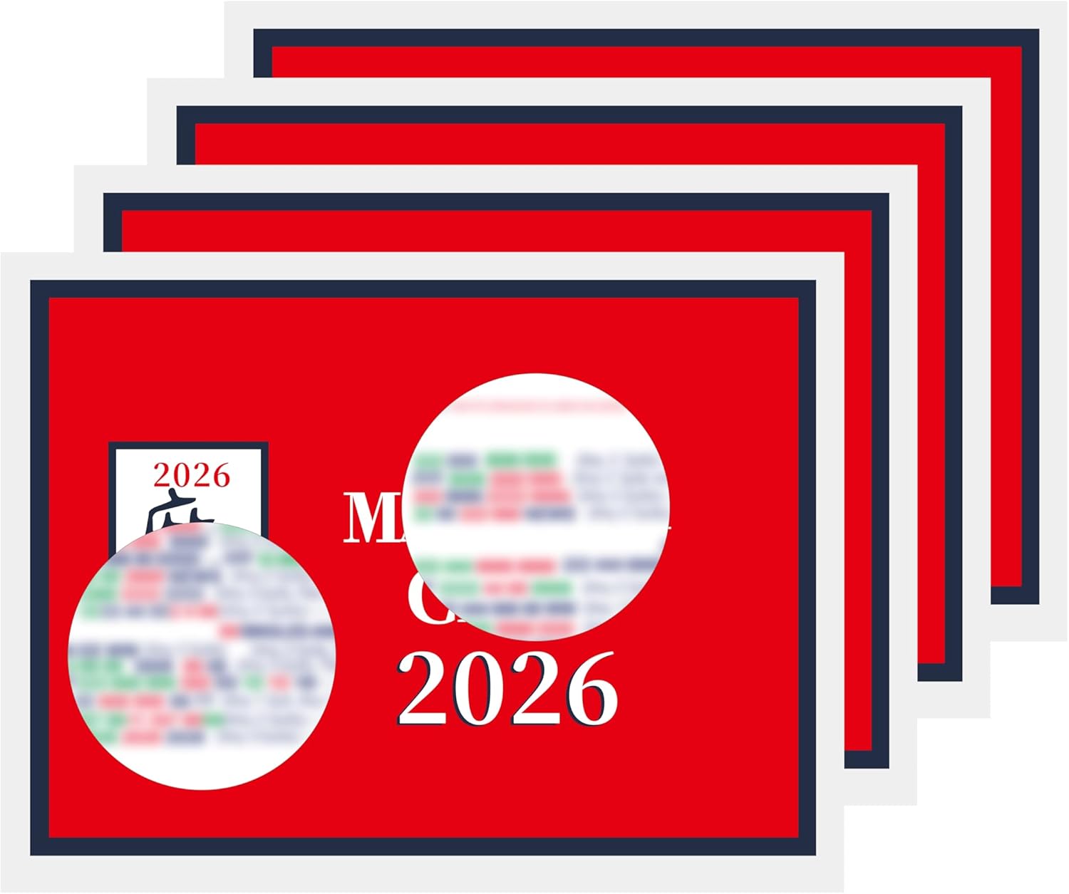 2026 Mah Jong Card Official Revision, Large Print Hands & Rules Guide - 4pcs