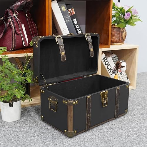 Miniatura 6 de Kepciti Caja de recuerdo de madera, caja decorativa manual con tapa, caja de almacenamiento de madera antigua, caja de madera decorativa, utilizada