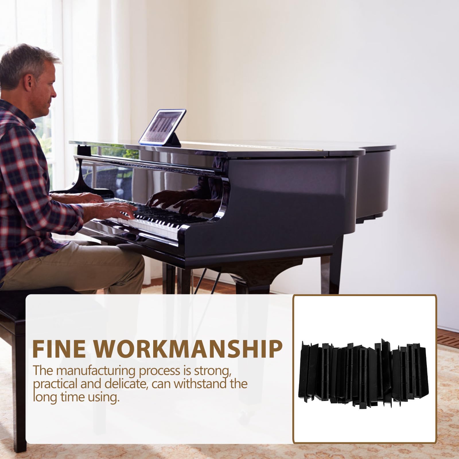 Klavierzubehör Praktische Klaviertastatur aus Stück 36 Schwarzem Kunstharz Klavierstimmung und Reparatur Professionelle und Private Musiker für Geeignet für