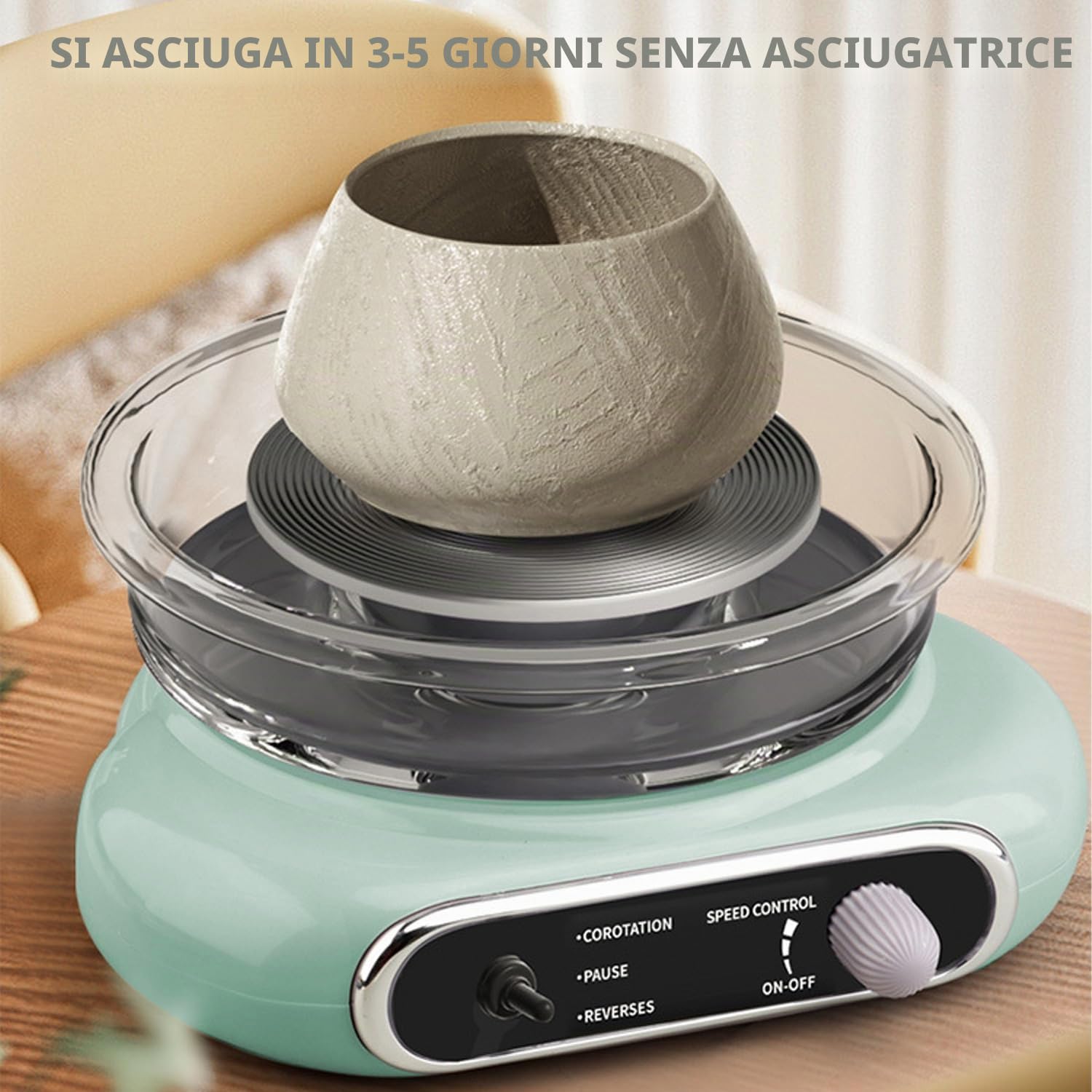 Tornio per Ceramica,Mini Ruota di Ceramica 200RPM per Artigianali Fai-da-Te | Macchina per Argilla con Piatto Girevole da 12 cm con 8 Strumenti per Scolpire per Adulti