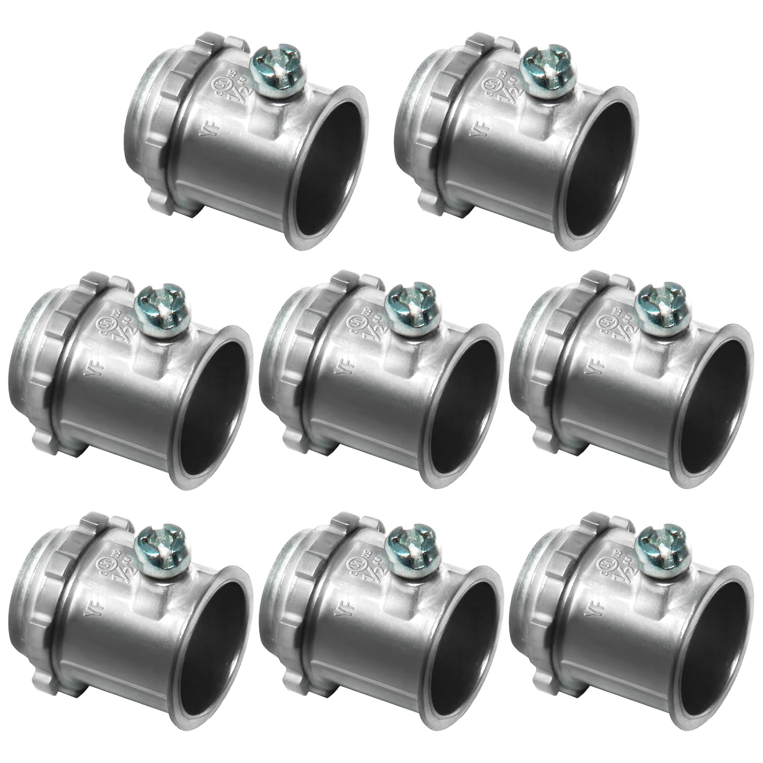 8 Pcs 1/2-Inch EMT Set Screw Connector,Zinc Die-Cast Electrical Conduit Fitting for Metal Enclosure & Junction Box Connection