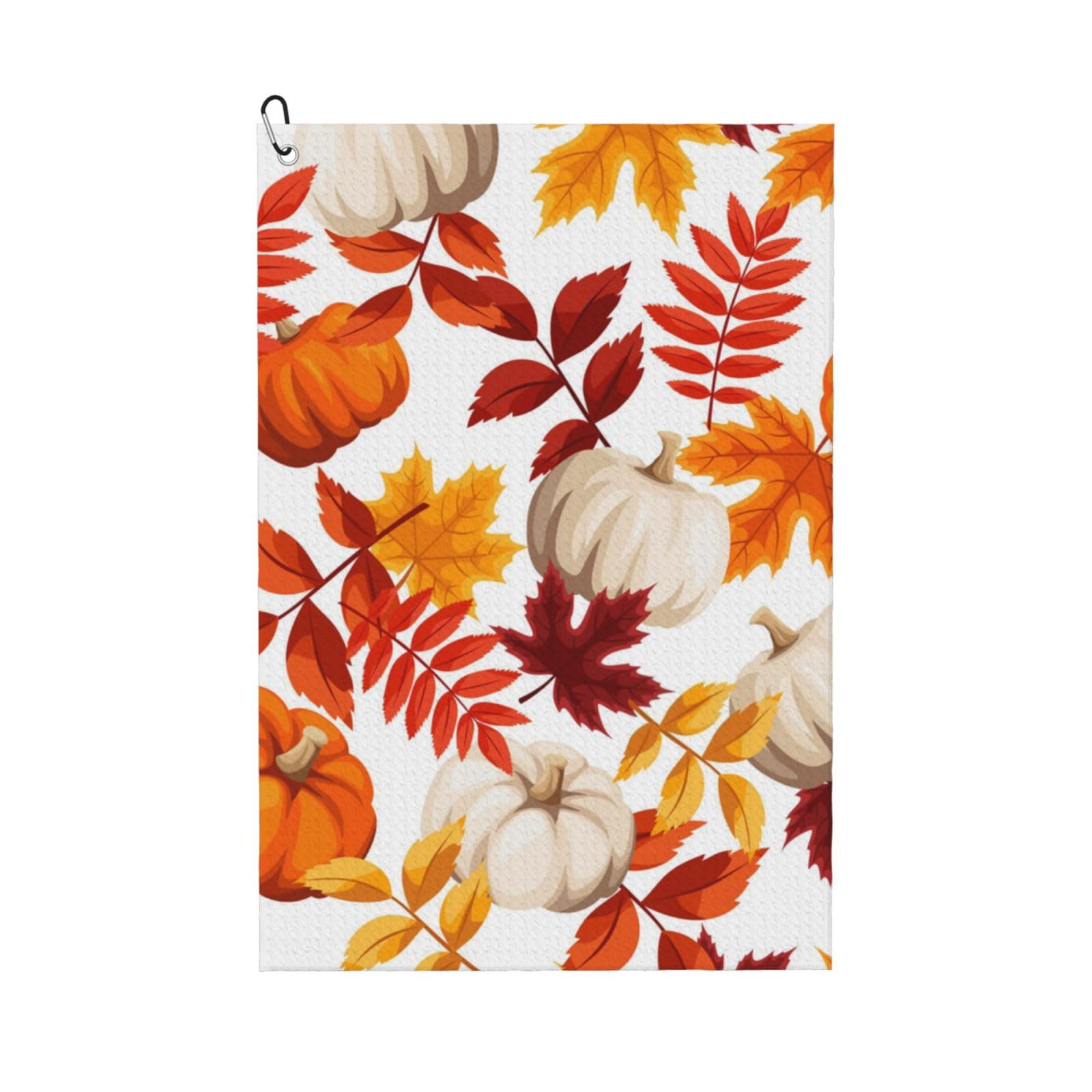 Hnnkloy Autumn Pumpkin, 16x24 in Portable Waffle Golf Towels with Carabiner Clip for Golf Bag