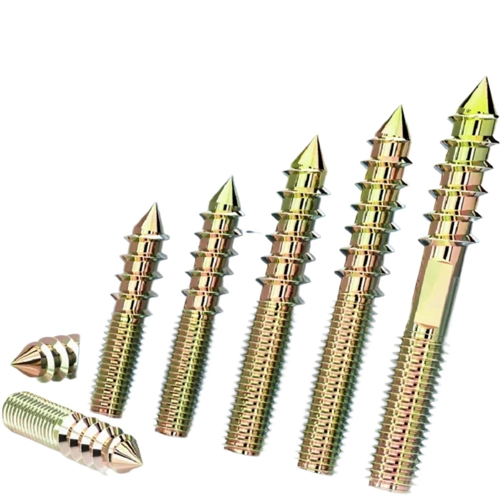Tornillos de pasador doble extremo autorroscantes M6 M8 M10 chapados en zinc amarillo, paquete 30(M6x30mm)