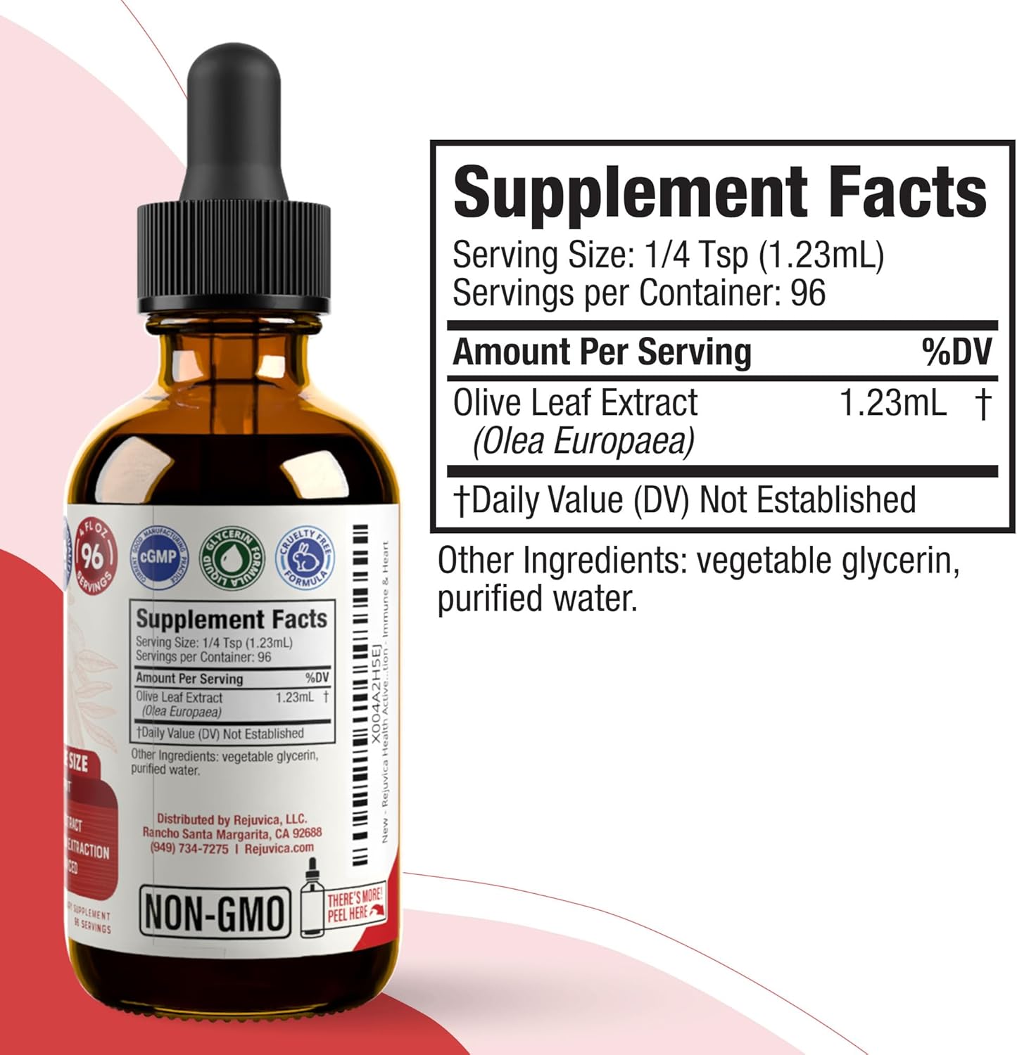 Rejuvica Health Active Olive Leaf 4oz XL Super Size Tincture - Advanced Olive Leaf Liquid Extract - Naturally Occurring Oleuropein - Immune & Heart Support Drops - Image 6