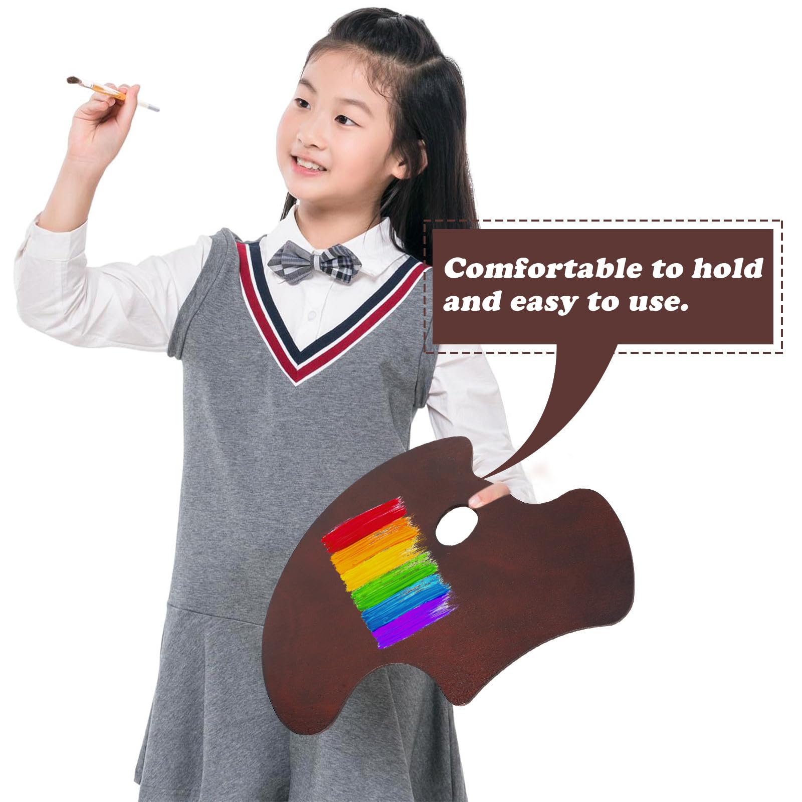 HOMOBABE de Madera Ligera para Mezclar Colores, Bandeja Fácil de Transportar Adecuado para Pintura Artística en y