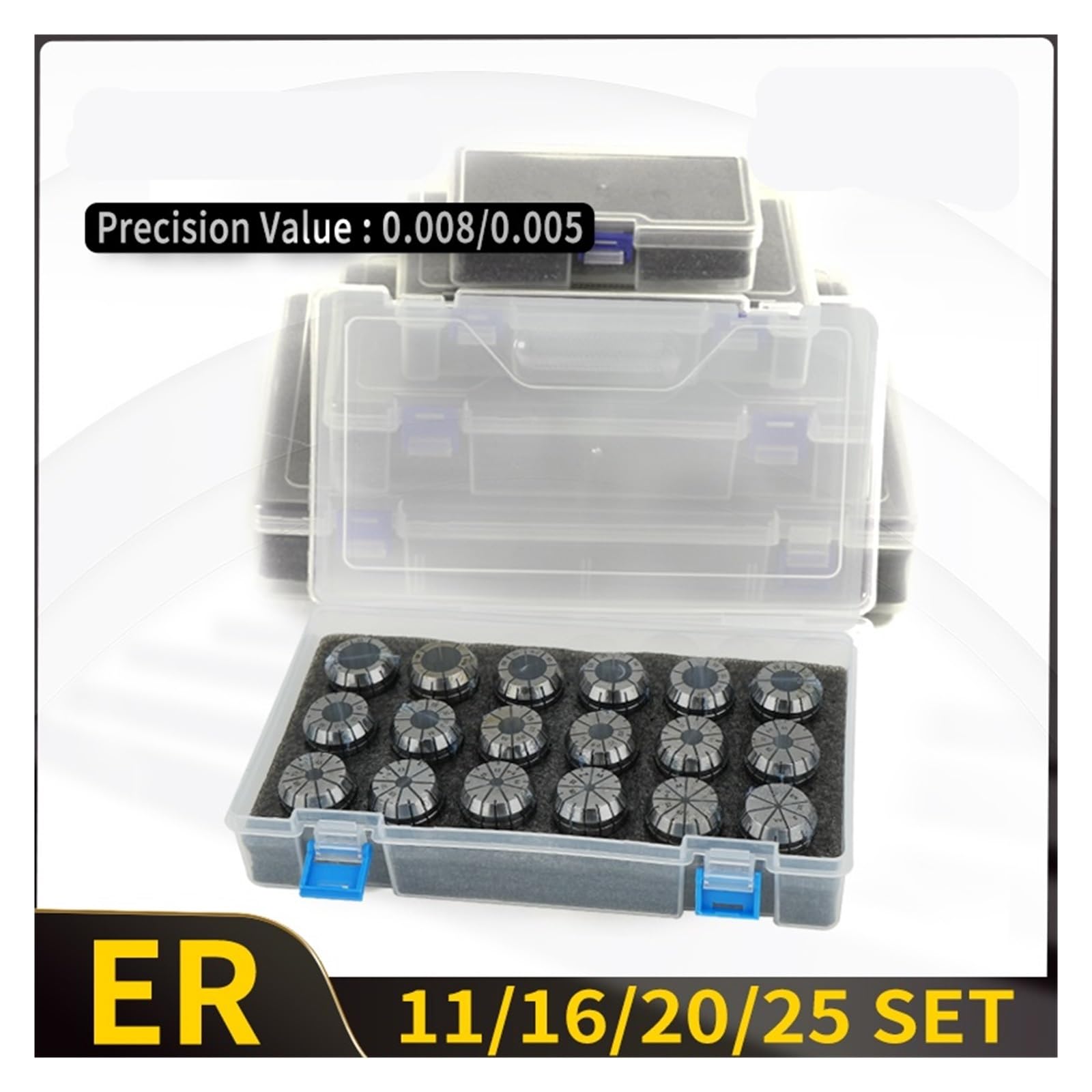 ER collets 0.008/0.005 ER11 ER16 ER20 ER25 for milling, tapping(ER11 0.008(7PCS))