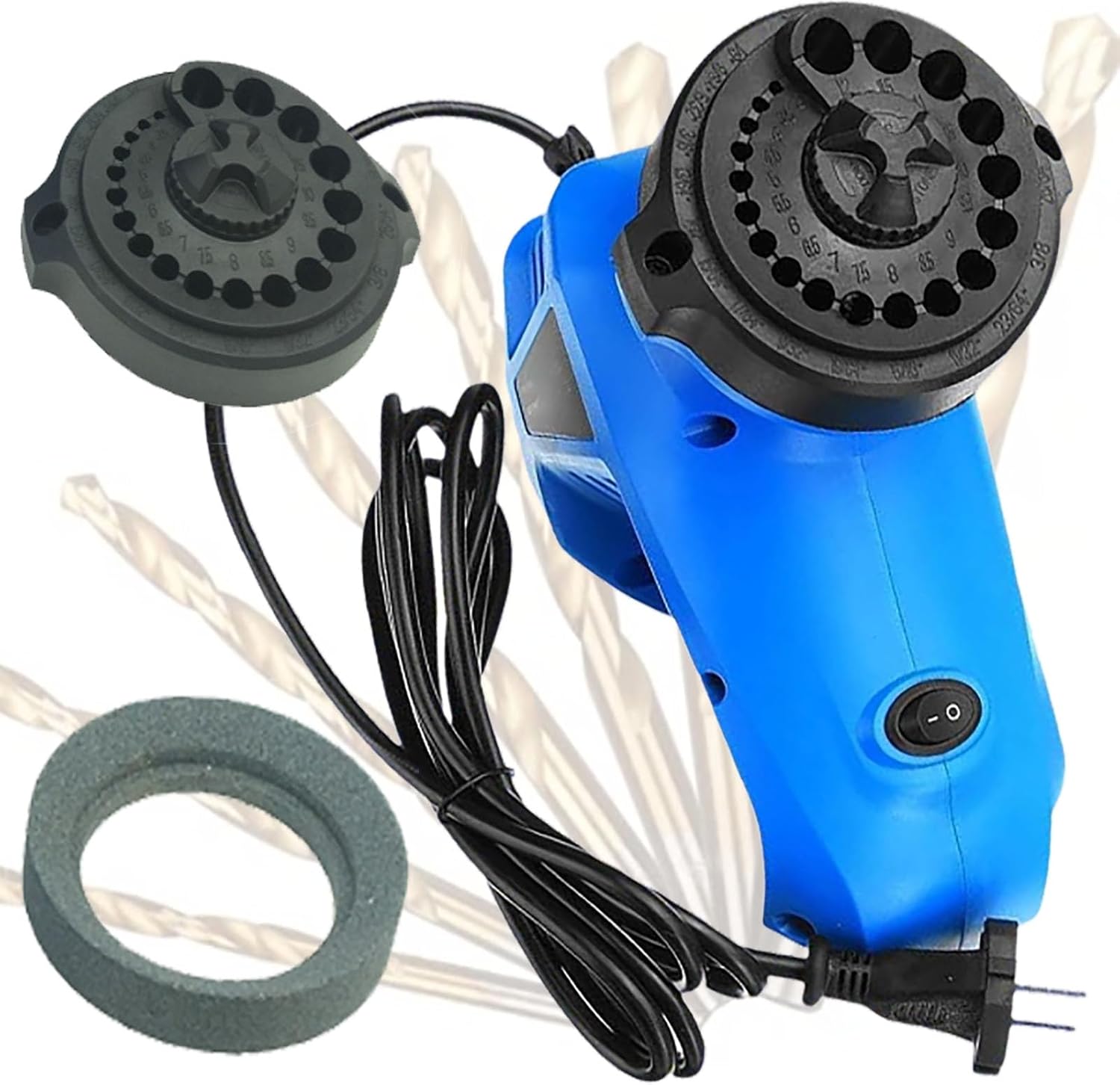 Drill Bit Sharpener,Power Drill Bit Sharpener for Twist Bits (1/8''- 15/32'') Portable Home Use Drill Bit Sharpener Machine for 130° Standard All Bits