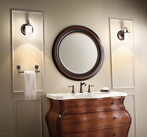 Miniatura 7 de Moen Dartmoor T6405 - Grifo de baño cromado de dos manijas de arco bajo, válvula se vende por separado