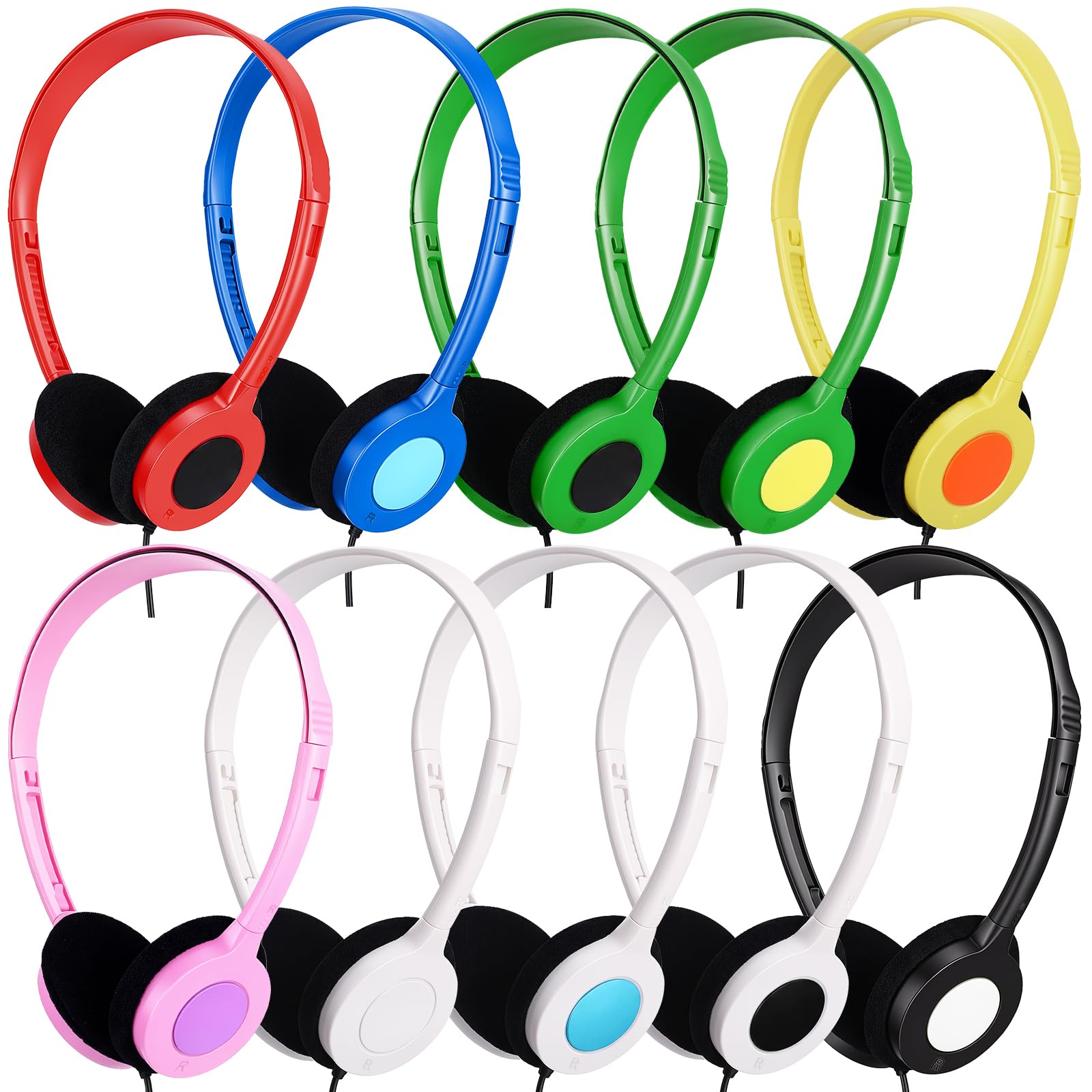 Konohan 30 Pack Headphones Bulk Classroom Headphones, Colorful, Fresh
