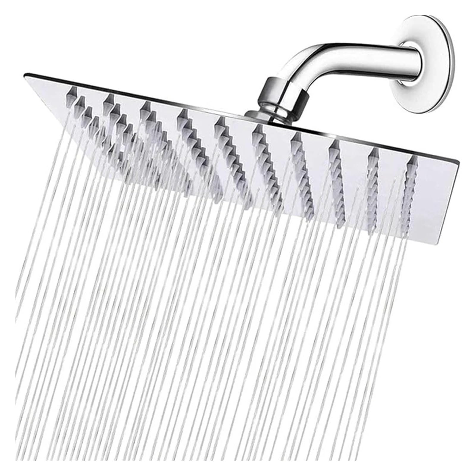 Pommeau de douche effet pluie et cascade 20 cm en acier inoxydable réglable pour salle de bain