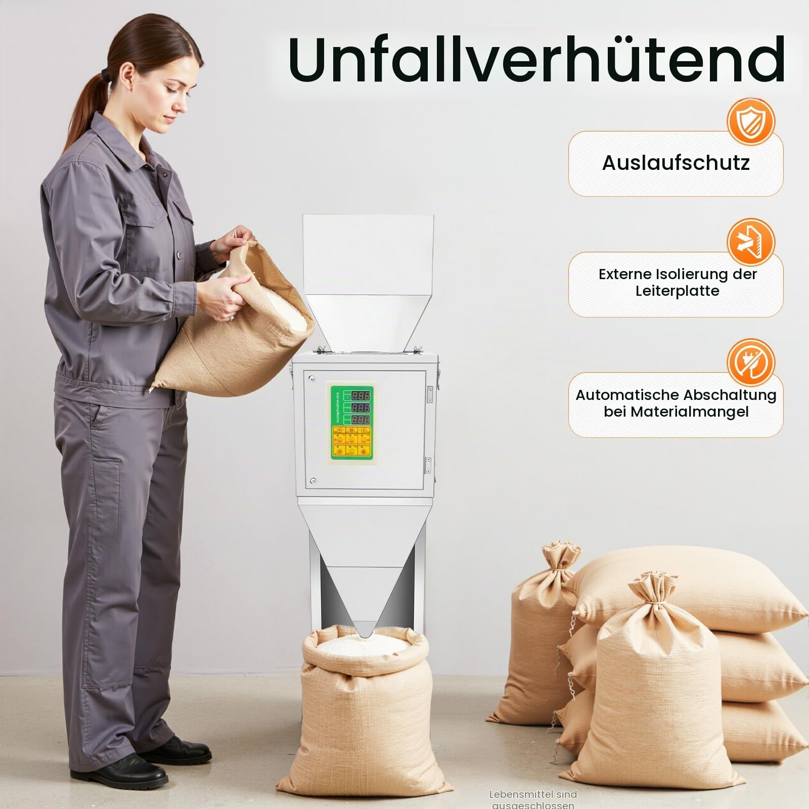 Pulverabfüllmaschine 10-999g Automatisches Wiegen und Abfüllen von Granulat Multifunktionale Verpackungsmas