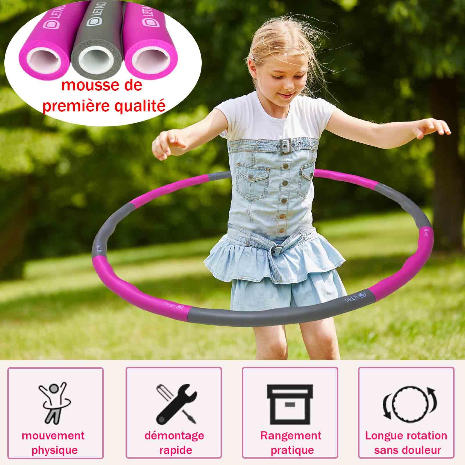 LETAO Cerceau Hula Hoop pour enfants de 4 à 12 ans - 8 pièces LETAO Cerceau Hula Hoop pour enfants de 4 à 12 ans - 8 pièces