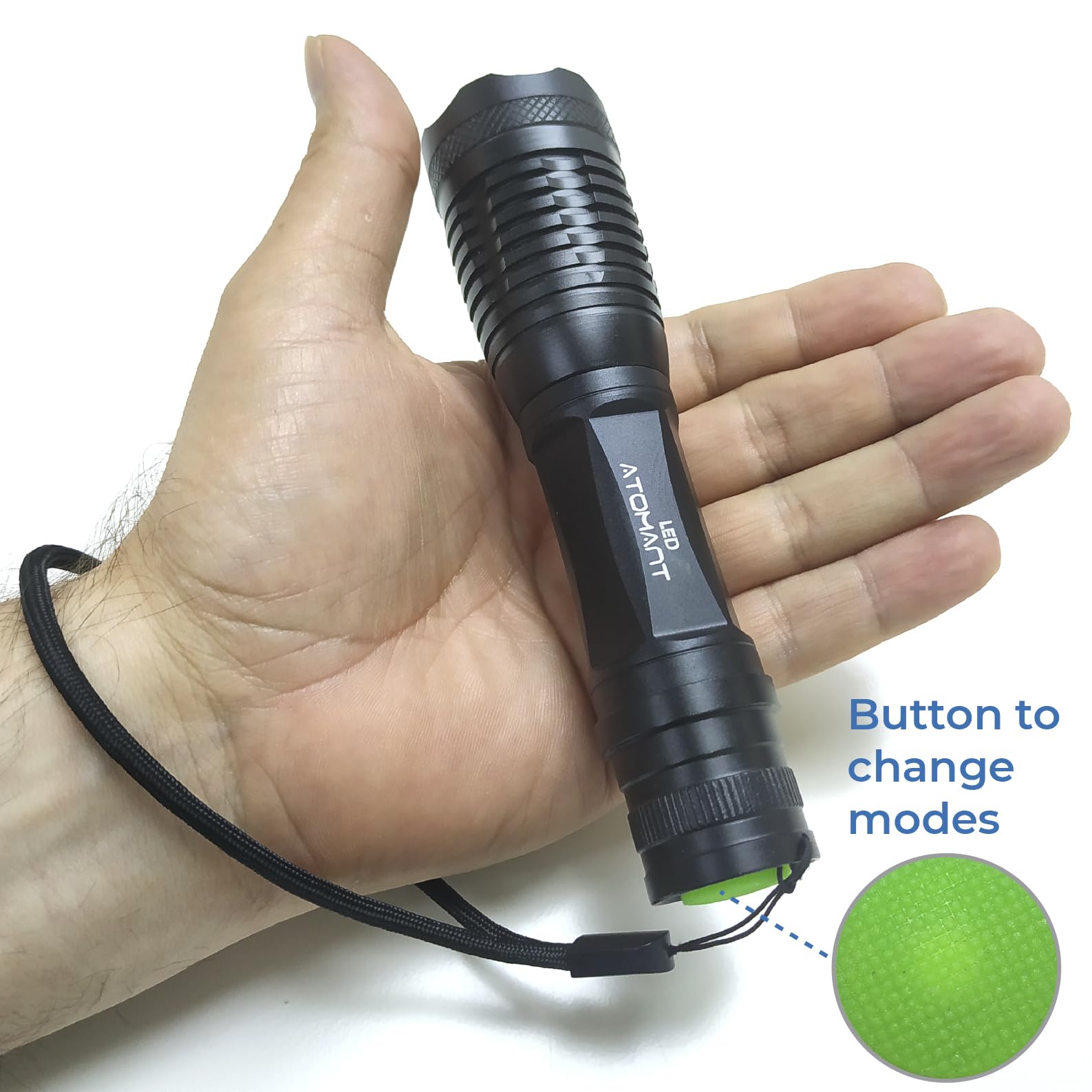 LED ATOMANT 5x Lampe Torche LED avec Zoom et Batterie Rechargeable 1500lm