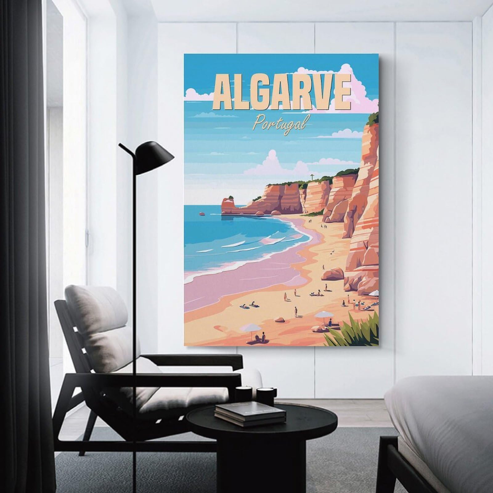 Junmoney Decorative Canvas Print Algarve Portugal, 16x24inch(40x60cm), for Office, Study Or Home Workspace, Decorative Artwork for Productive Spaces