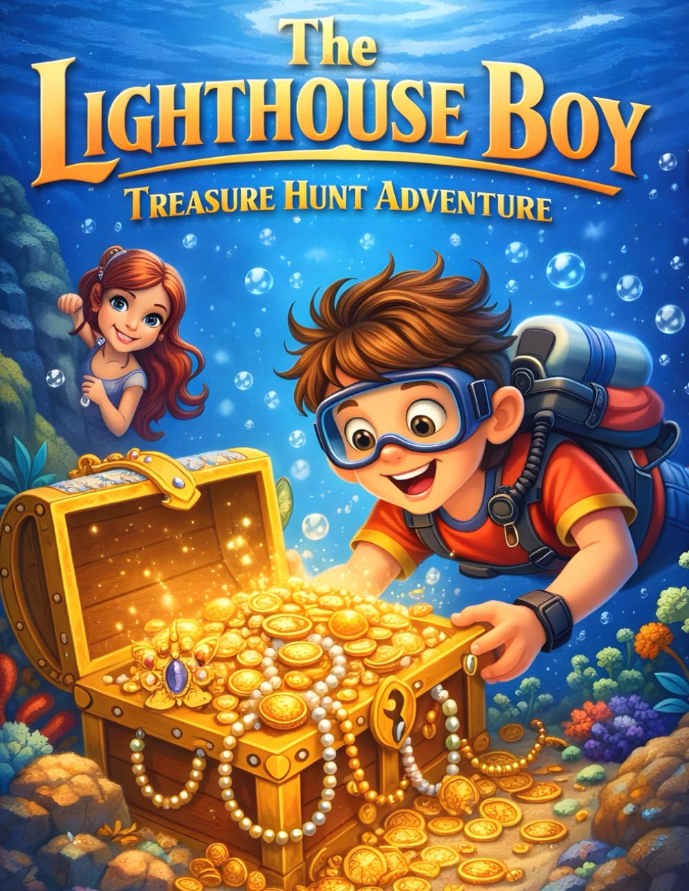 The Lighthouse Boy: Treasure Hunt Adventure: Ocean Animals Coloring Book for Kids Ages 4-8 | Fun Underwater Journey with 50 Sea Creatures, Mermaids, Pirates, and a Hidden Treasure Map