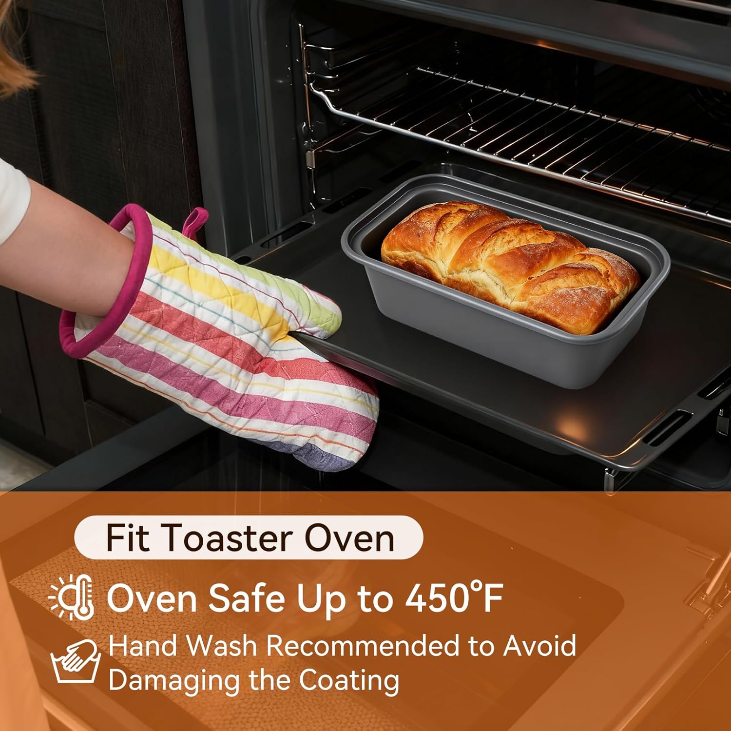 6 Pack Mini Loaf Pan, Carbon Steel Baking Bread Pan, 6.1 x 32.5 x 1.87 In Small Banana Bread Tins, Non-Stick Meatloaf Pans for Oven and Baking (Black) - Image 3