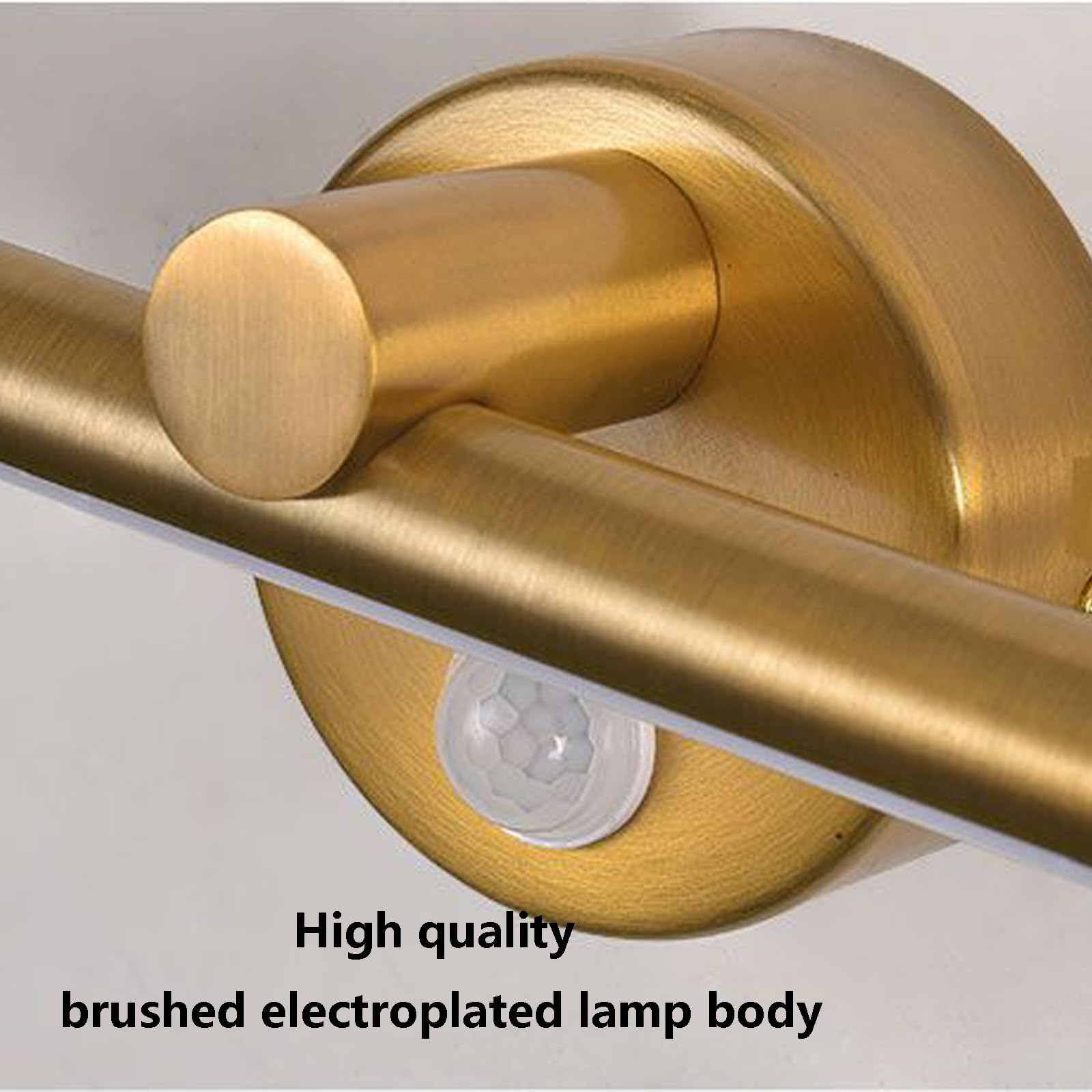 LED Badezimmer Spiegelleuchte Wandlampe Indoor Dimmbar Wandleuchte mit Bewegungsmelder Wandbeleuchtung Wasserdichte Wandleuchten Moderne Lange für Schminktisch Schrank (Gold,43cm)